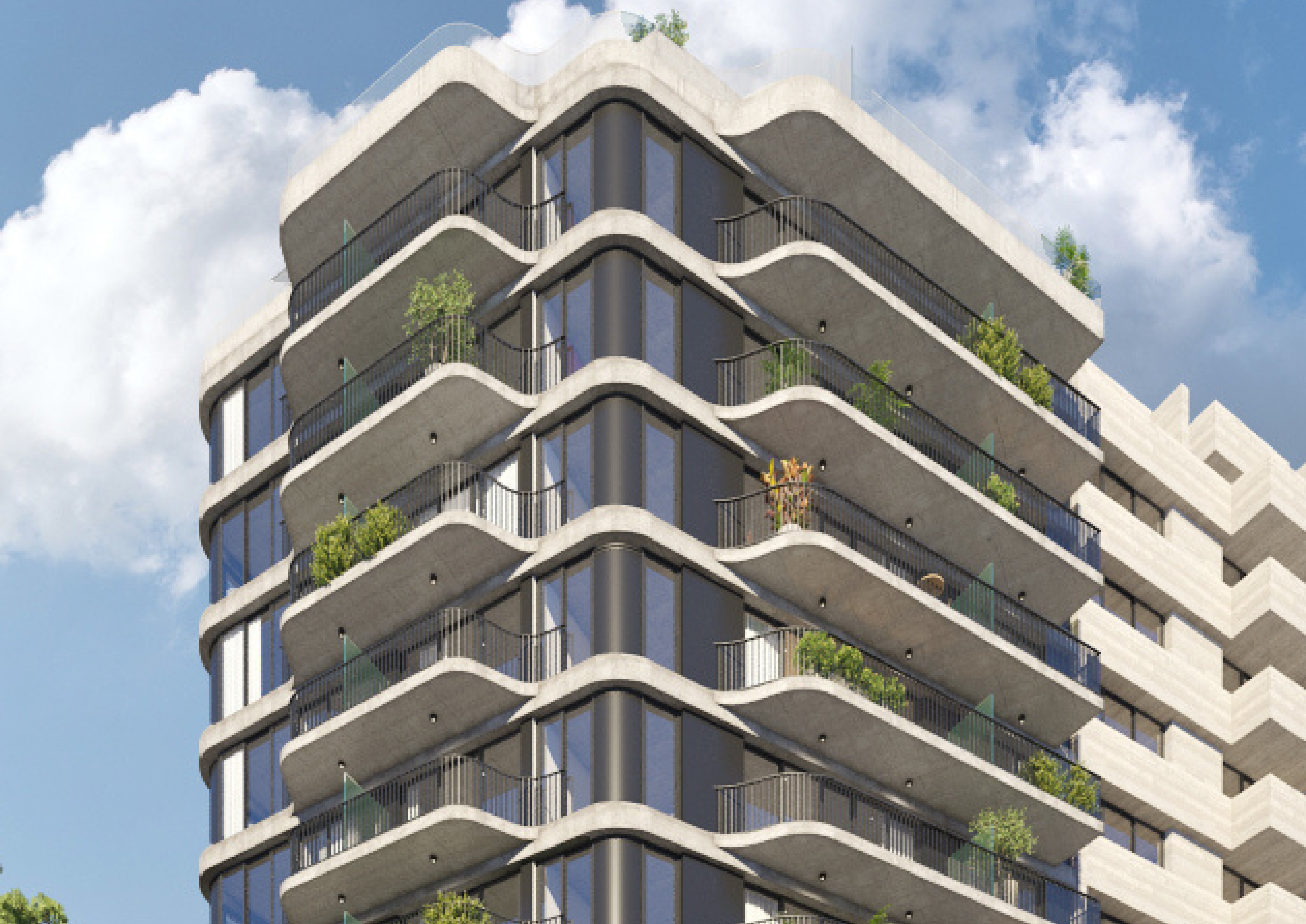 ARIA — Detalle fachada y balcones