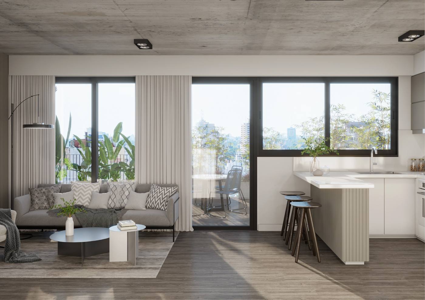 Living-comedor · 2 ambientes · Balcón