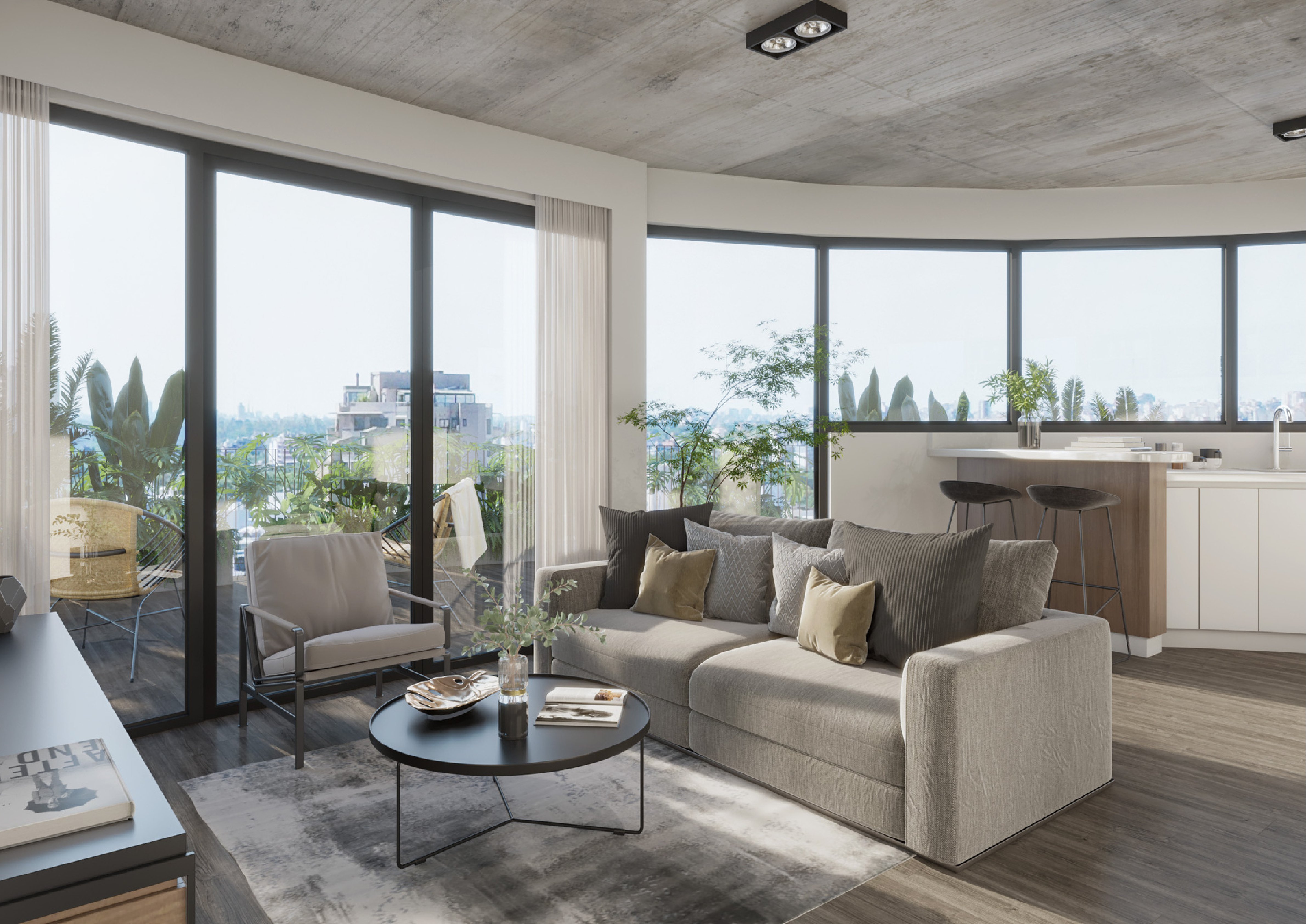 Living · Piso alto · Vistas