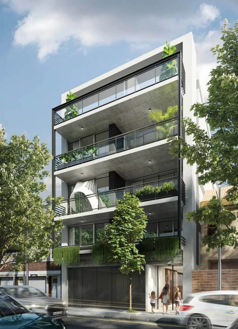 E·Diez — el edificio, fachada sobre Roque Pérez