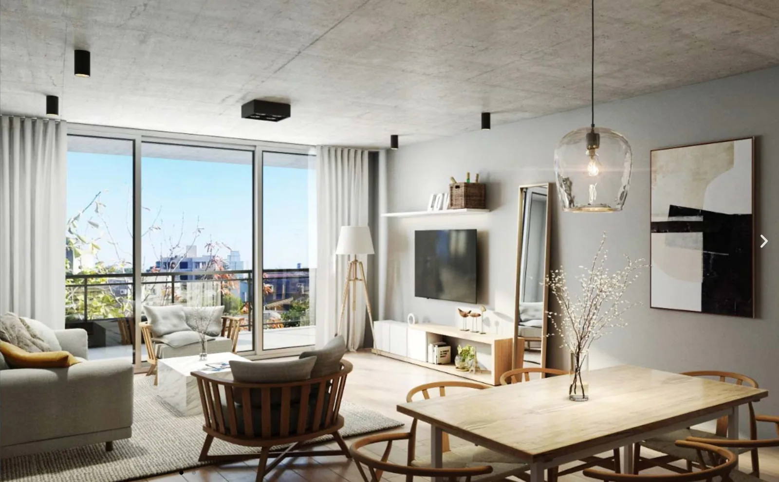 E·Diez — living comedor con expansión al balcón