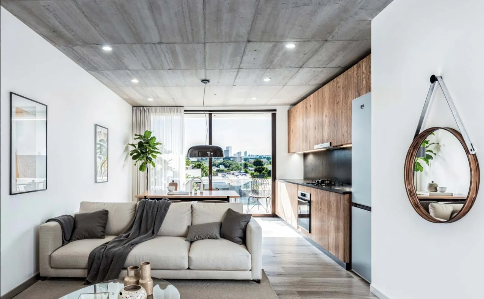 E·Diez — living integrado con cocina y vista