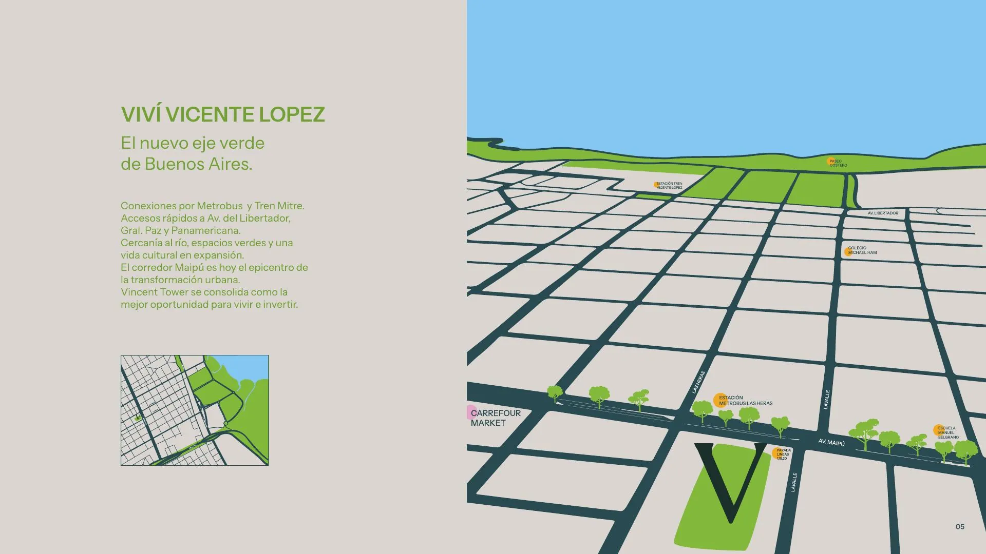 Vincent — mapa de ubicación, Vicente López