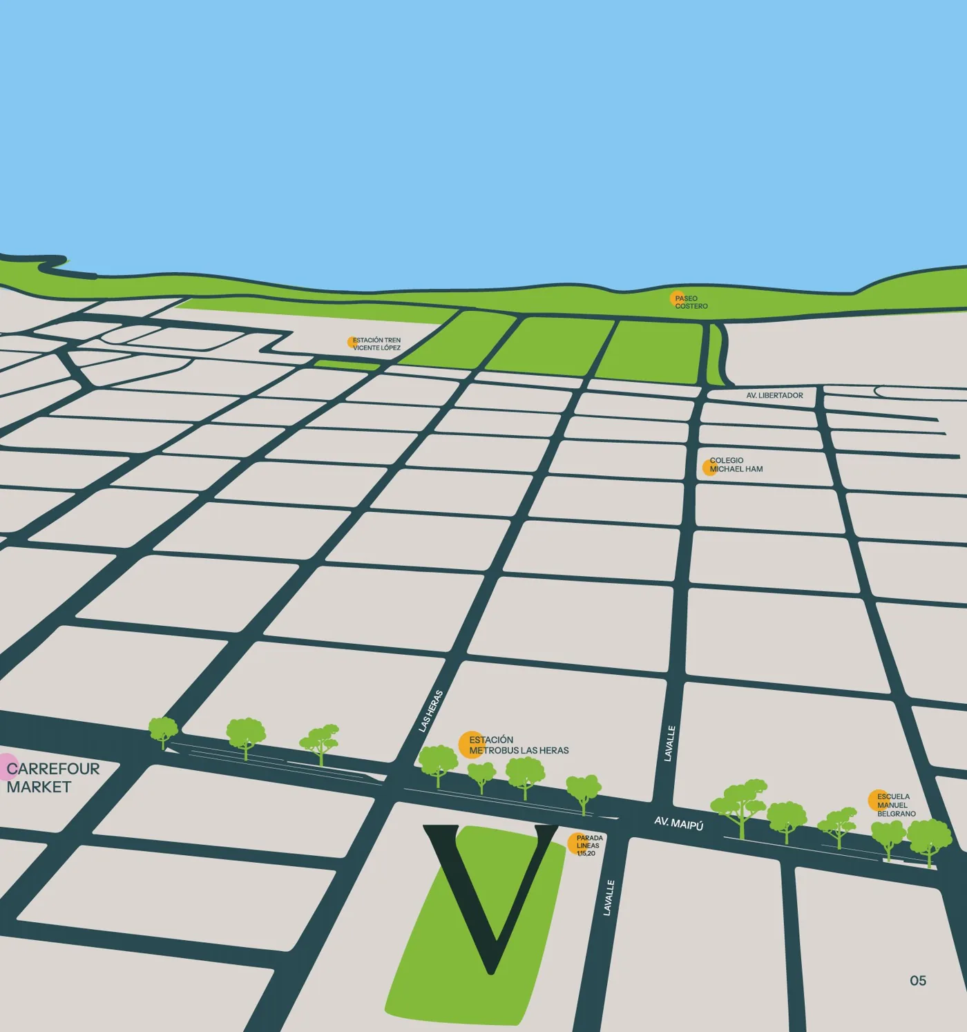 Mapa de ubicación Vincent — Maipú 660, Vicente López